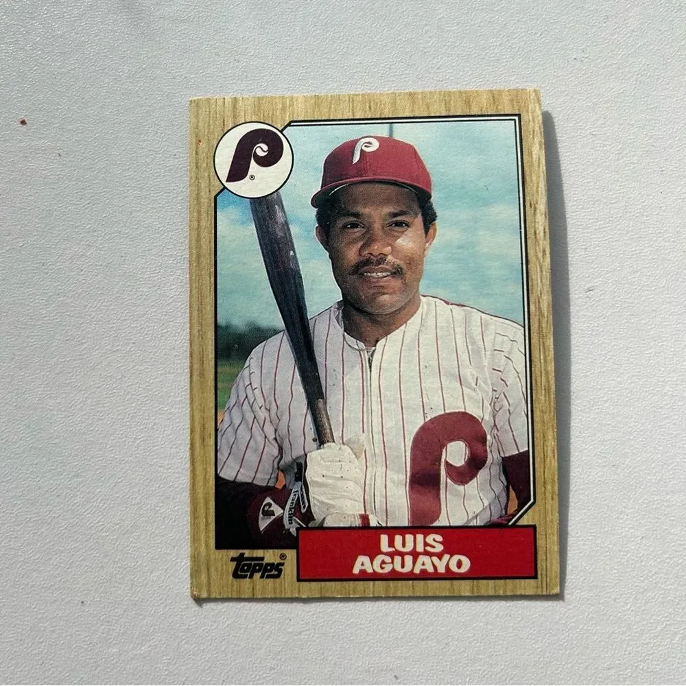 Topps Luis Aguayo Baseball Card with Blue and Yellow Accents